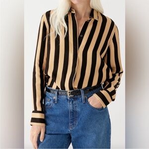 J. Crew Classic-fit cupro-blend shirt in‎ stripe